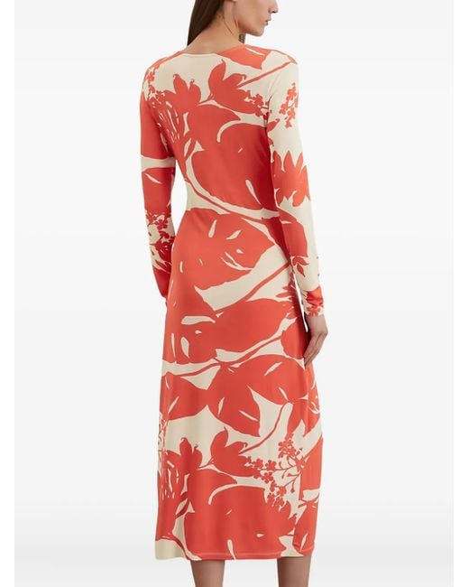 Marc O' Polo Red Robe Portefeuille À Fleurs
