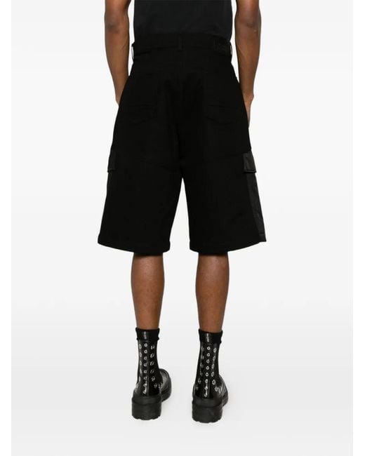 McQueen Black Cargo Denim Shorts for men
