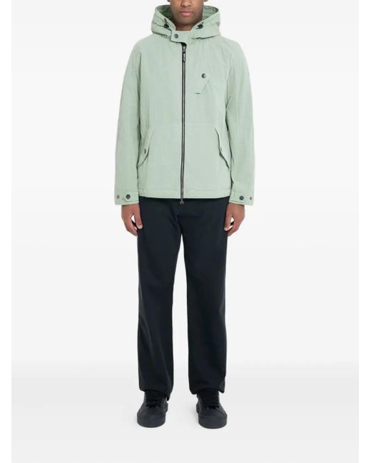 Left Hand Green Hooded Zip-Front Jacket for men