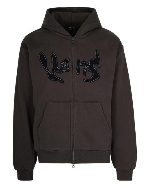 Vans Black Logo-Embroidered Zip-Up Hoodie for men
