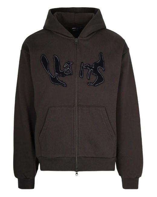 Vans Black Logo-Embroidered Zip-Up Hoodie for men