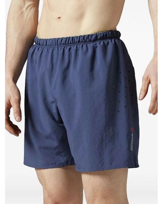Reebok Blue Perforated Running Shorts for men