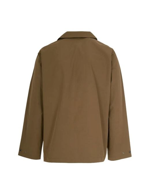 A.P.C. Buttoned Logo-Detail Shirt Jacket in Green for Men | Lyst