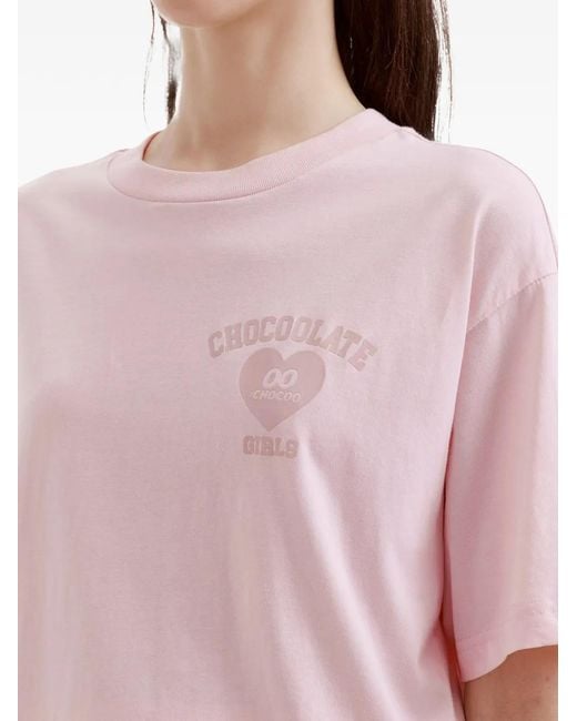 Chocoolate Pink T-Shirt À Logo Imprimé