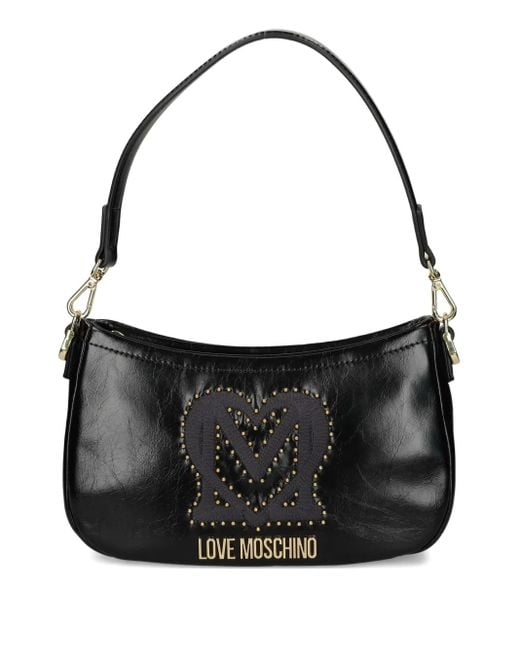 Love Moschino Schoudertas Met Logoplakkaat En Studs in het Black