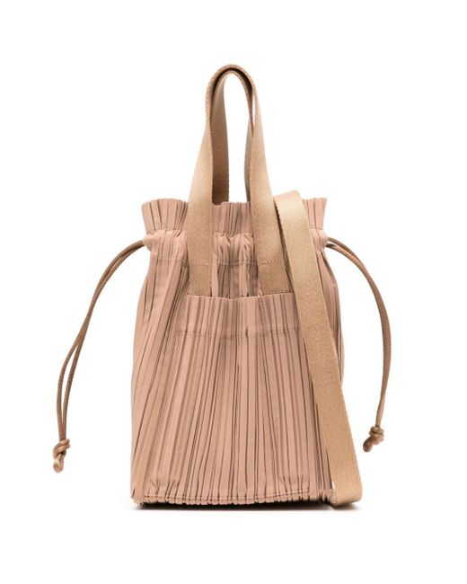 Pleats Please Issey Miyake Natural Pleats Artificial Leather Tote Bag