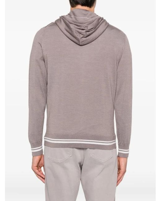 Eleventy Brown Zip-Up Hoodie for men