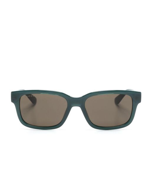 Gucci Gray Rectangle-frame Sunglasses for men