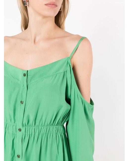 Amir Slama Green Cold-Shoulder Floor Length Dress