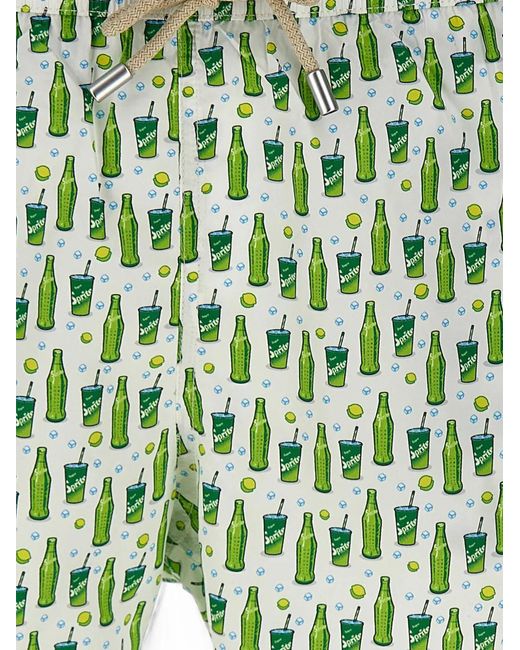 Mc2 Saint Barth Green Lighting Graphic-Print Swim Shorts for men