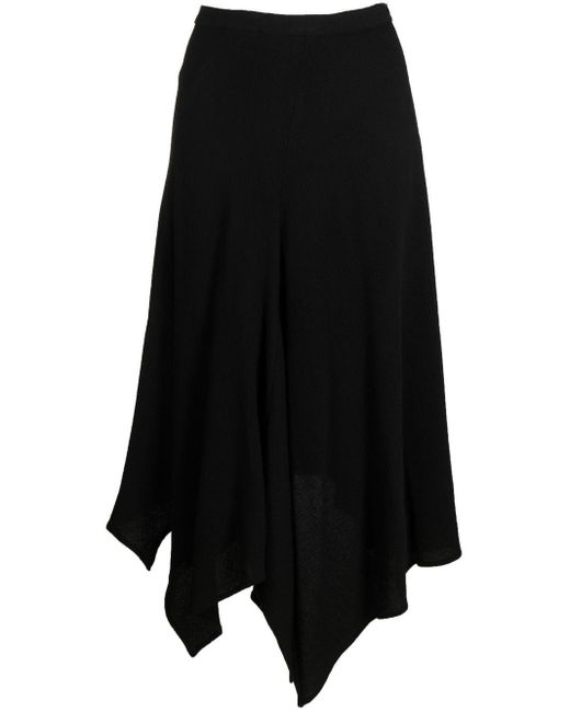 Acne Studios Wool Handkerchief-hem Midi Skirt in Black | Lyst