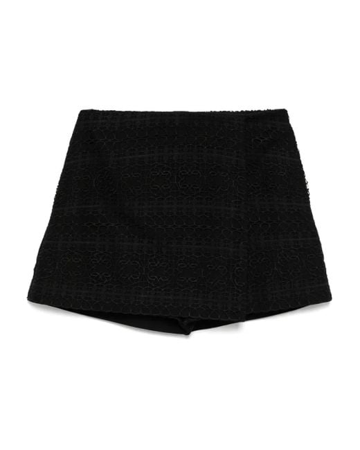 Elie Saab Black Macramé Shorts