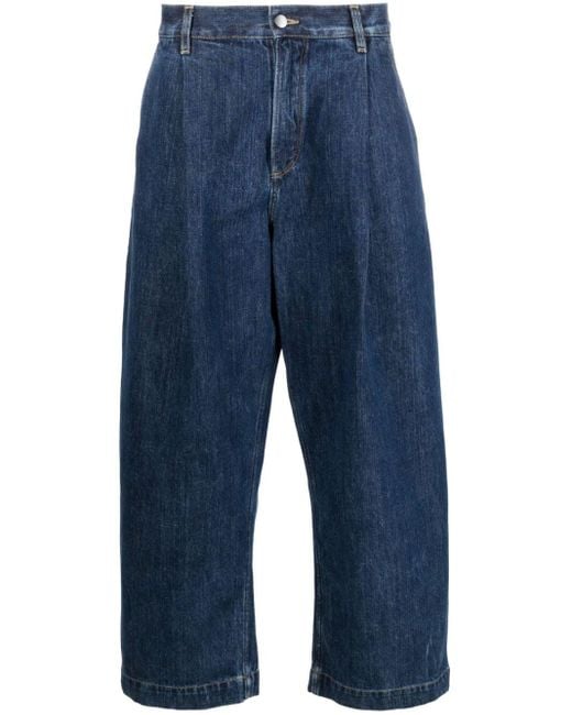 Studio Nicholson Blue Push Pleated Wide-leg Jeans for men