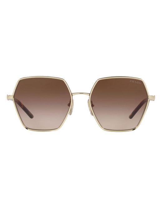 Prada Pr 56ys Oversize-frame Sunglasses in Gold (Metallic) | Lyst