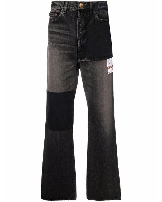 Maison Mihara Yasuhiro Denim Deconstructed Panelled Jeans in Black for Men - Lyst