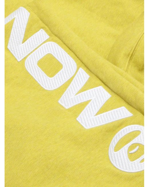 Felpa Con Logo Ricamato, Zip E Cappuccio di Aape By A Bathing Ape in Yellow da Uomo