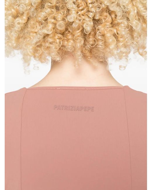 Patrizia Pepe Pink Square-Neck Midi Dress