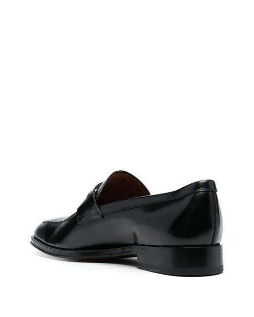 Tod's Black Square-Toe High-Shine Loafers for men