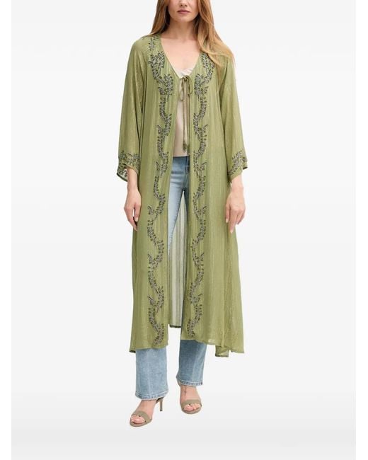 INTROPIA Green Beaded Long-Sleeve Top