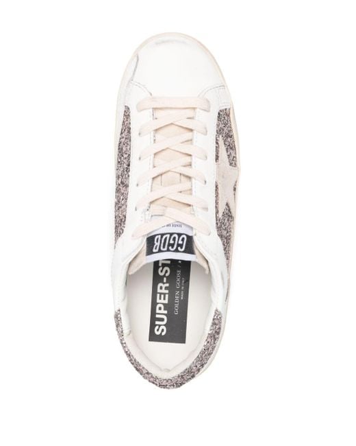 Golden Goose Deluxe Brand Super-star Sneakers Met Glitter in het White