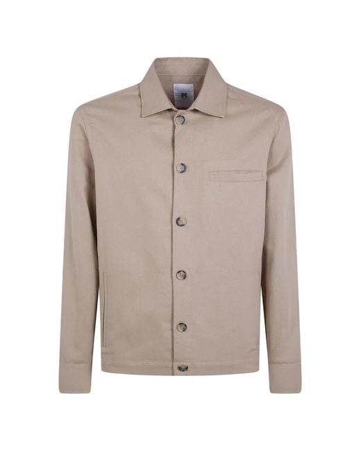 PT Torino Gray Chest-Pocket Shirt Jacket for men