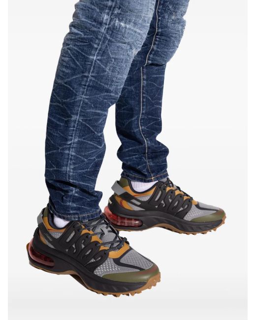 DSquared² Black Lace-Up Panelled Low-Top Sneakers for men