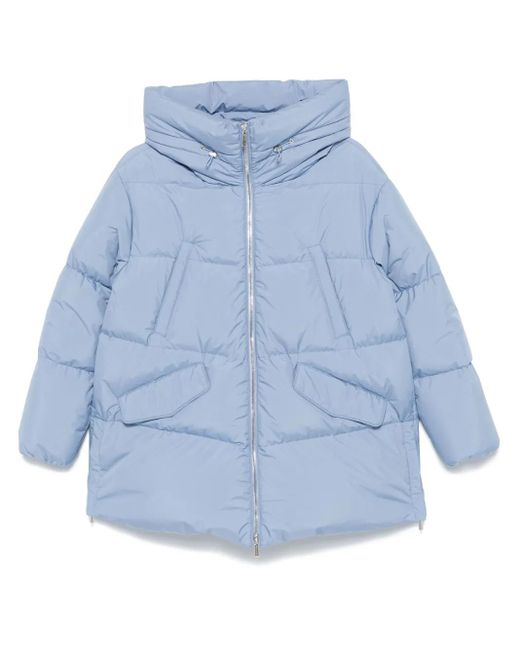 Moorer Blue Padded Drawstring Water-Resistant Jacket