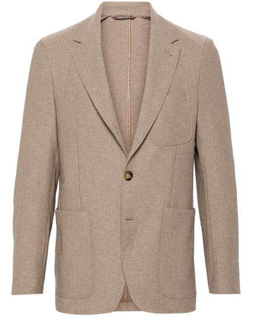 Canali Natural Notched-lapels Single-breasted Blazer for men
