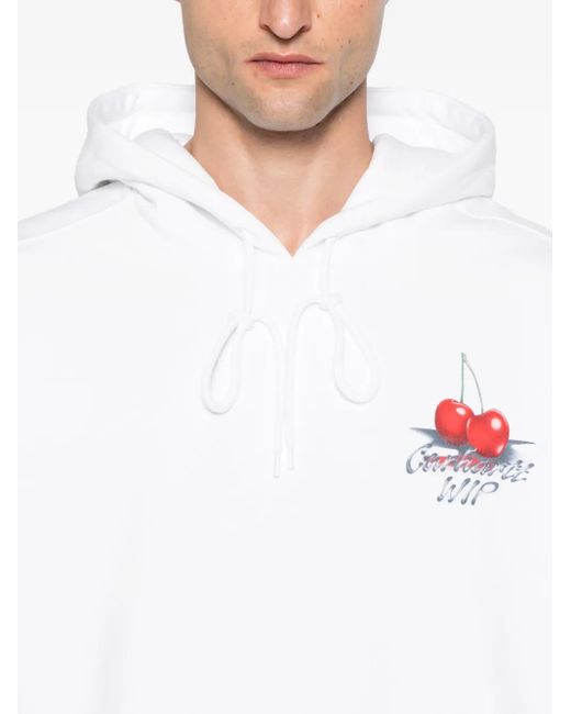 Carhartt White Graphic Print Hoodie for men