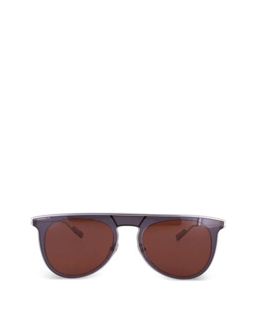 Ferragamo Eyewear Purple Pilot-Frame Sunglasses for men