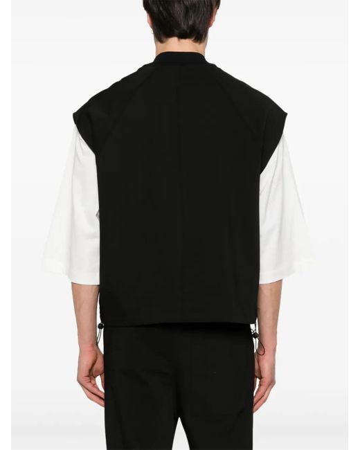 メンズ Thom Krom ジップアップ ベスト Black