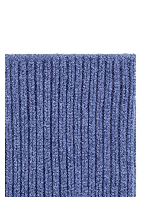 Bompard Blue Ribbed Scarf