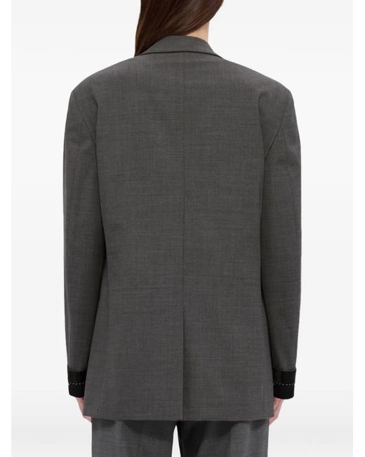 MSGM Black Single-Breasted Blazer