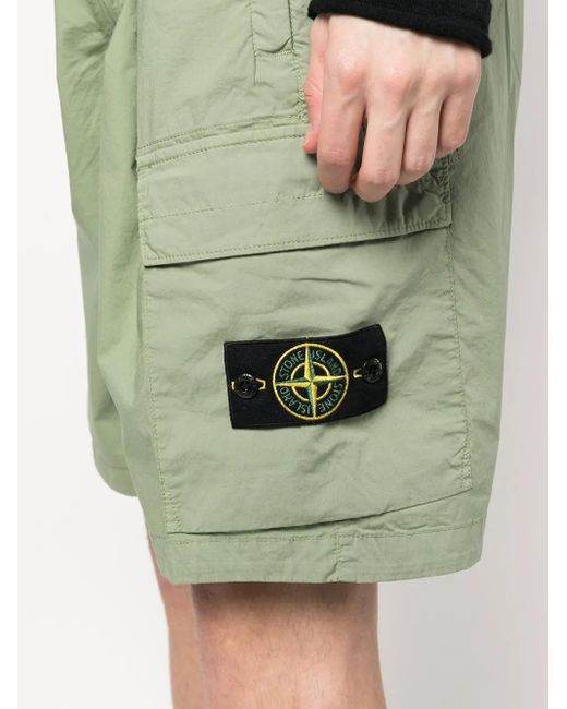 Stone Island Green Bermuda Cargo for men