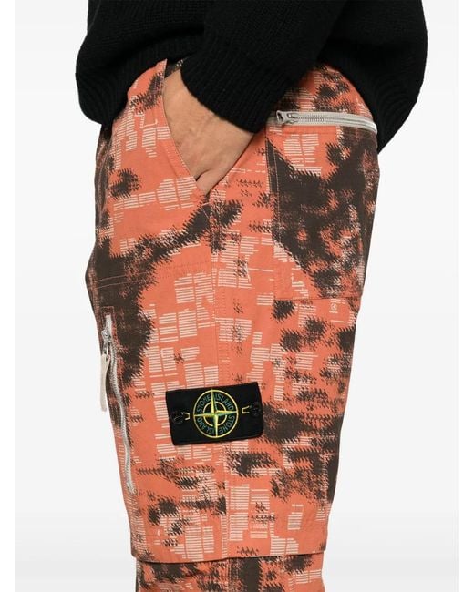 Stone Island Hose Mit Kompass-Patch in Red für Herren