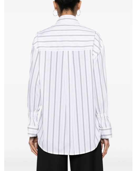 Chemise rayée à manches longues Pinko en coloris White