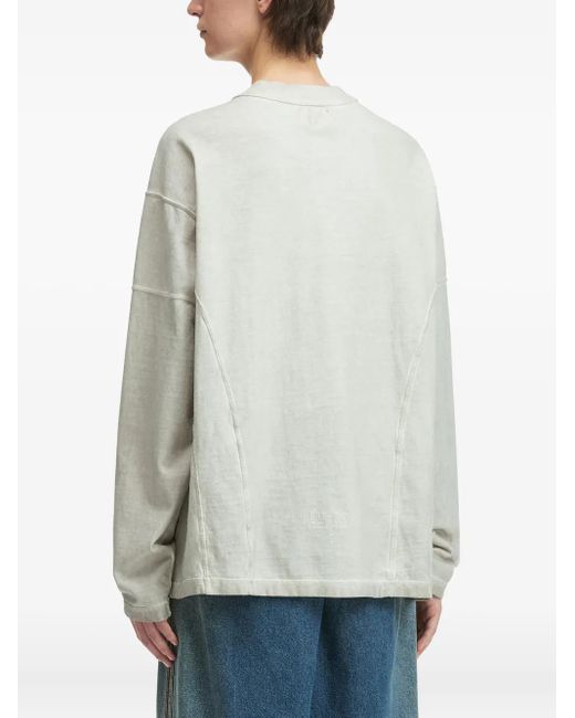 T-Shirt A Maniche Lunghe Con Inserti di Izzue in Gray da Uomo