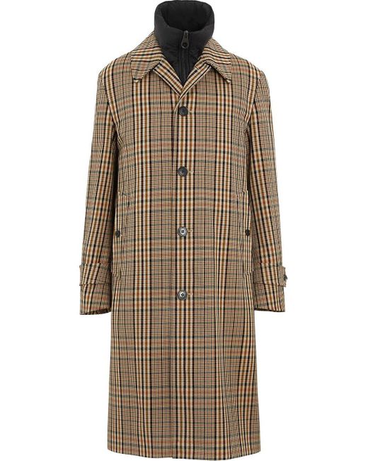 Burberry Brown Check Lenthorne Trench Coat for men