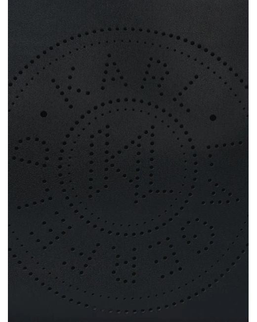 Karl Lagerfeld Black K/Circle Perforated-Design Hobo Bag
