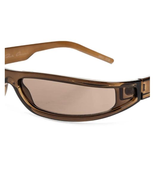 Rick Owens Brown Rectangle-Frame Sunglasses