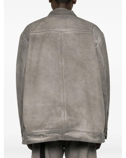 Rick Owens Gray Button-Up Denim Jacket for men