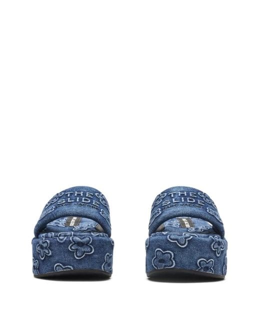 Marc Jacobs Blue The Daisy Denim Platform Sandals