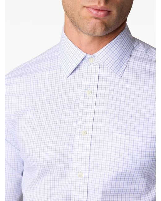 Brooks Brothers Blue Checked-Patterned Shirt for men