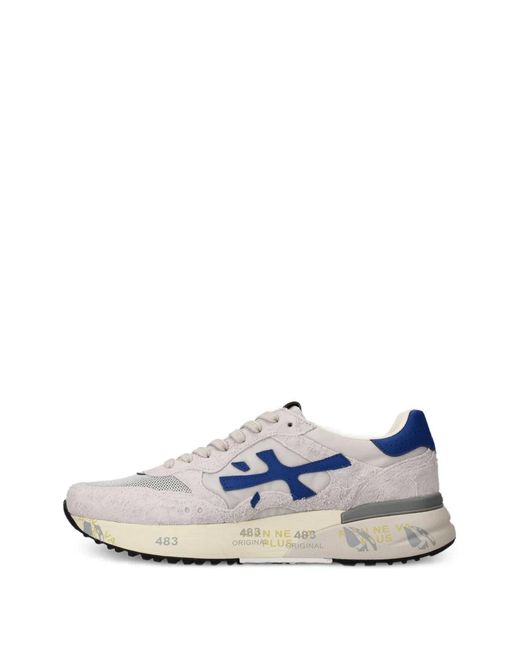 Premiata White Mick Panelled Sneakers for men