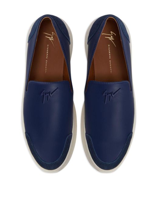 Giuseppe Zanotti Blue Conley Leather Loafers for men