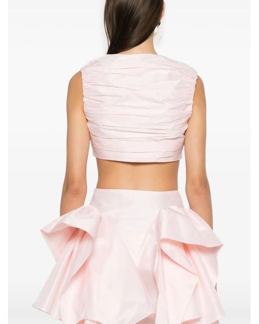 Viktor & Rolf Pink Pleated Cropped Top