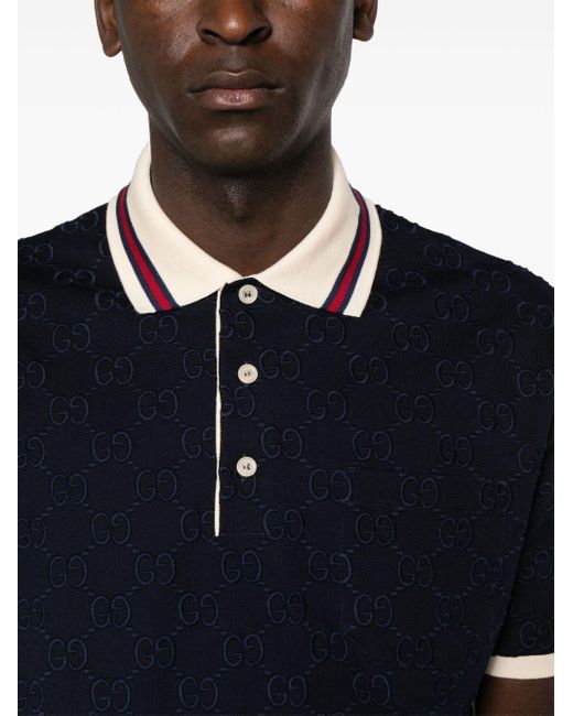 Gucci Katoenen Poloshirt Met Borduurwerk in het Blue voor heren