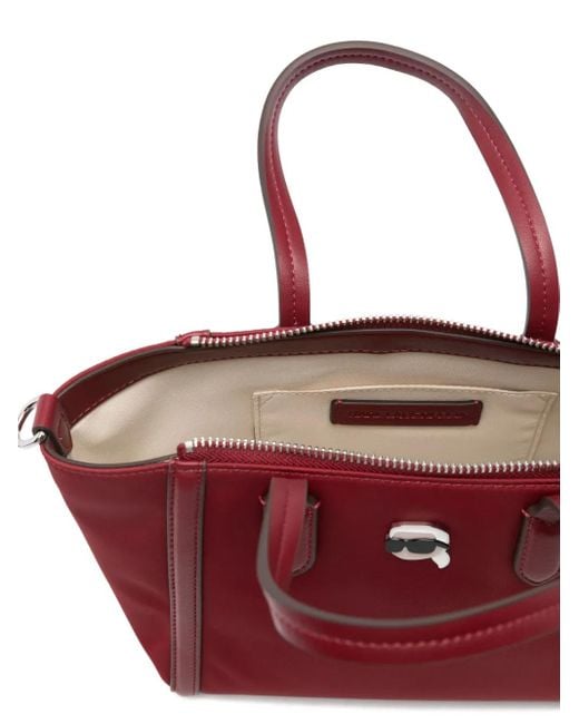 Karl Lagerfeld Red Logo-Plaque Tote Bag