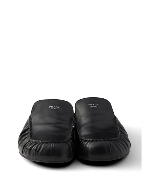 Prada Black Mules En Cuir for men