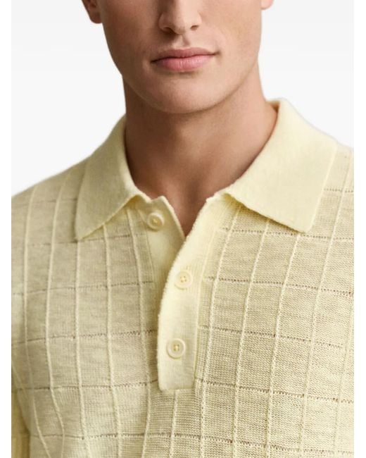 Gant Yellow Textured Polo Shirt for men